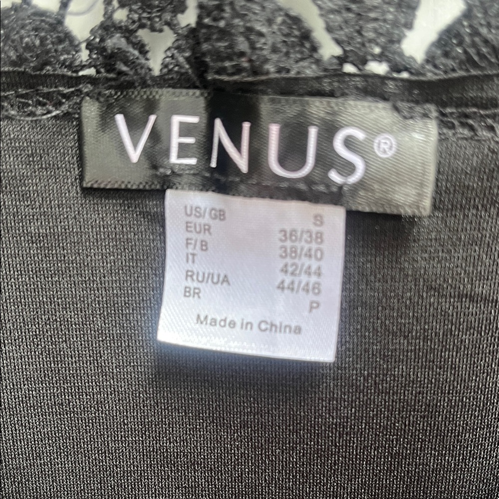 VENUS Black Lace Trim Off-Shoulder Top - Picture 2 of 6